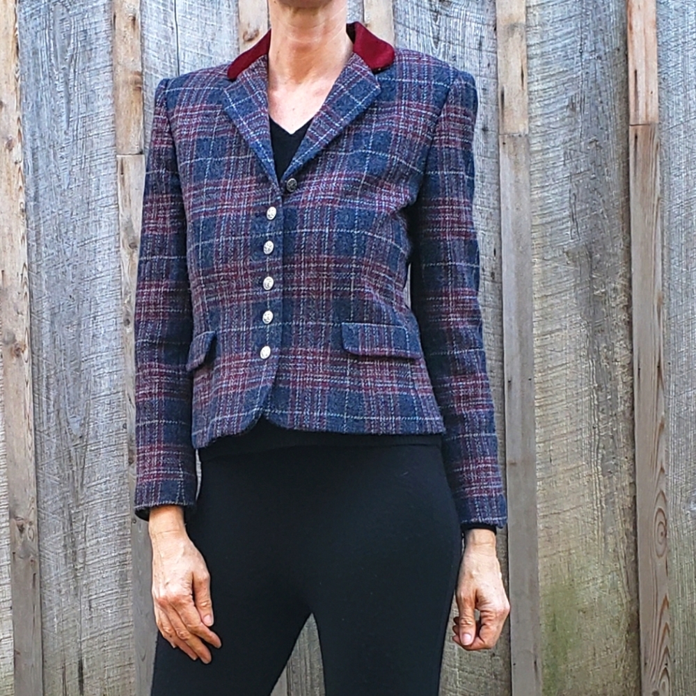 Last chance VTG Wool plaid Blazer - Picture 1 of 14